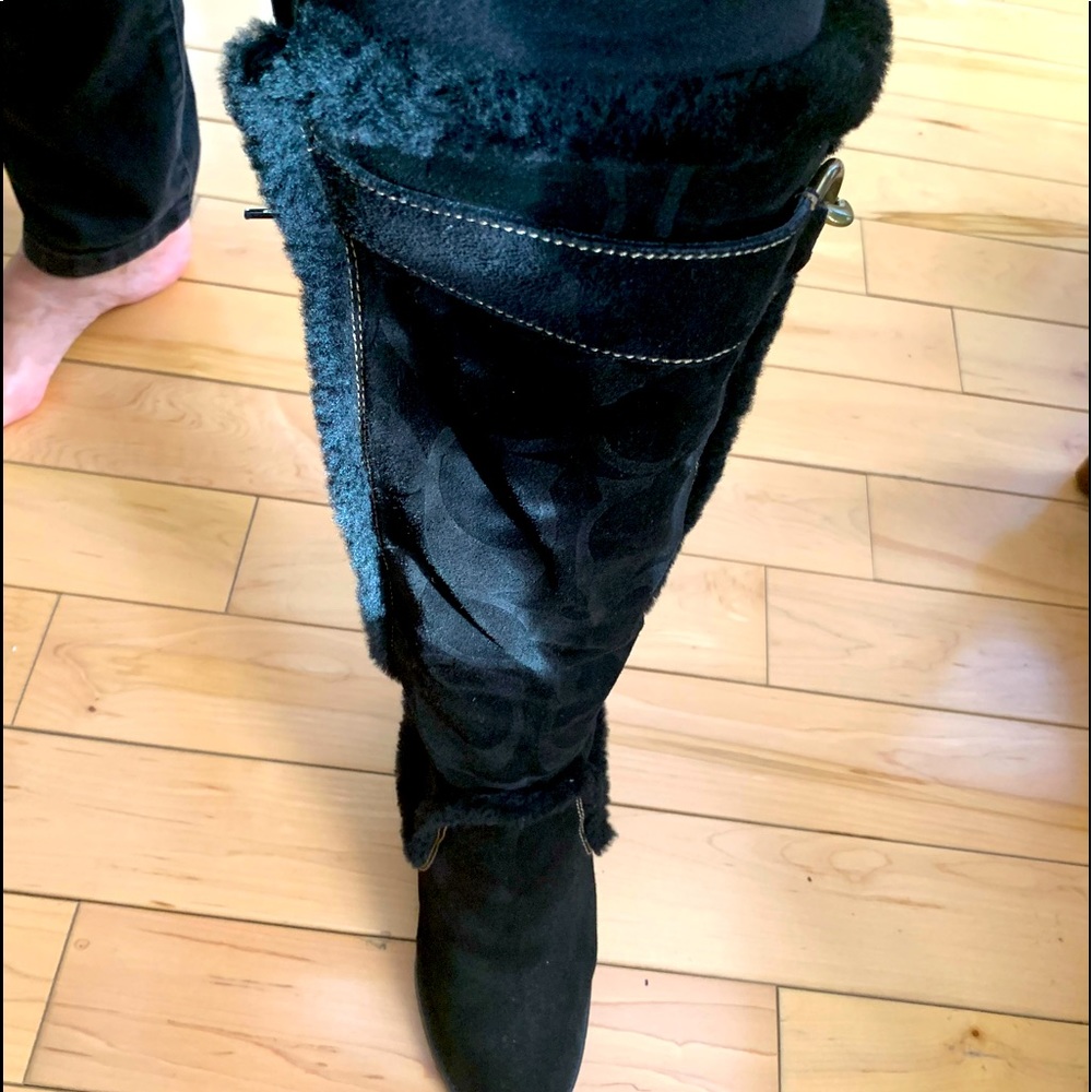 Coach suede boots.